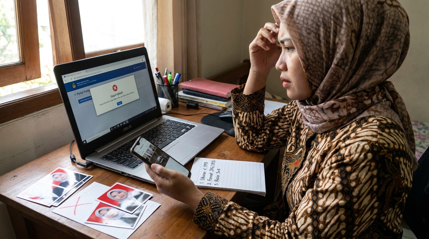 Supporting image that visualizes the requirements, checklist, or technical standards from "Diagnosa Cepat: Mengapa Foto Anda Ditolak?".