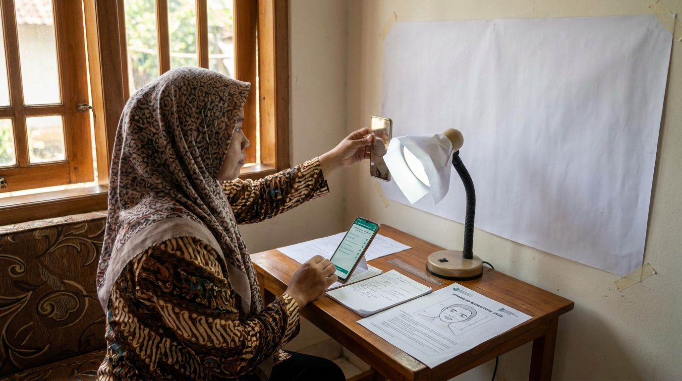 Supporting image that visualizes the requirements, checklist, or technical standards from "Optimasi Hasil dengan PasPoto".