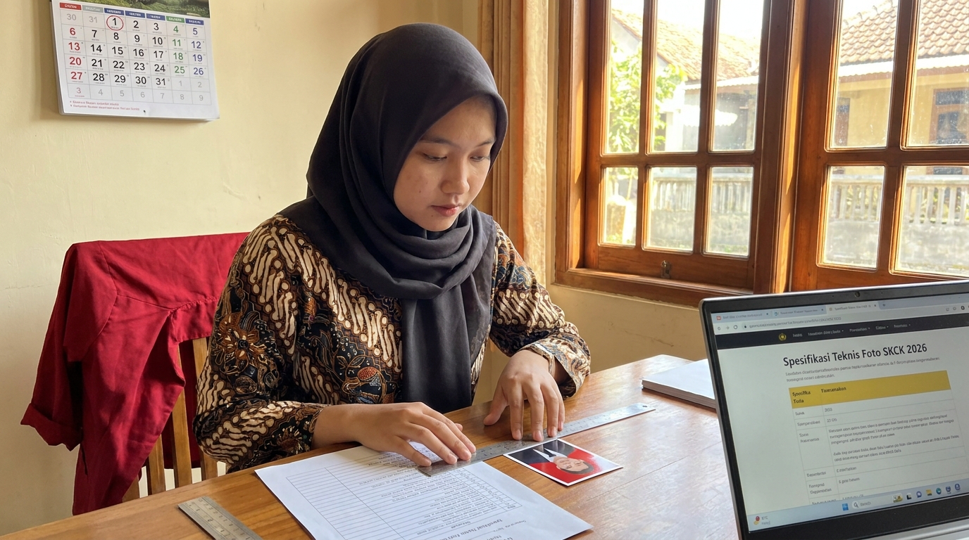 Supporting image that visualizes the requirements, checklist, or technical standards from "Spesifikasi Teknis Foto SKCK 2026".