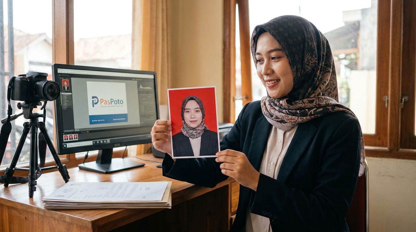 Supporting image showing the final accepted-looking result described in "Langkah Menyiapkan Foto yang Pasti Diterima".