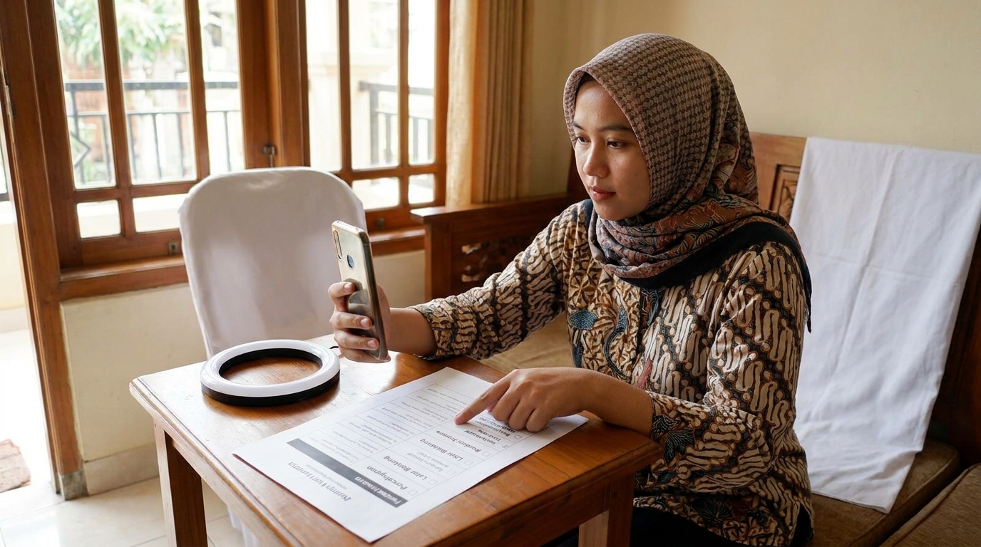 Supporting image that visualizes the requirements, checklist, or technical standards from "Kualitas Visual: Perangkat Fisik vs. Optimasi AI".