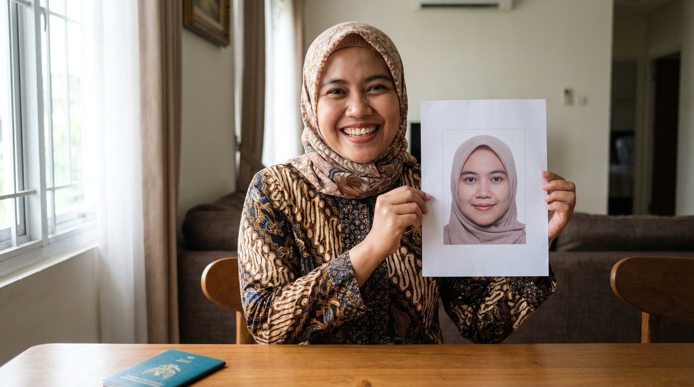 Supporting image showing the final accepted-looking result described in "Pencahayaan dan Bayangan yang Tidak Merata".