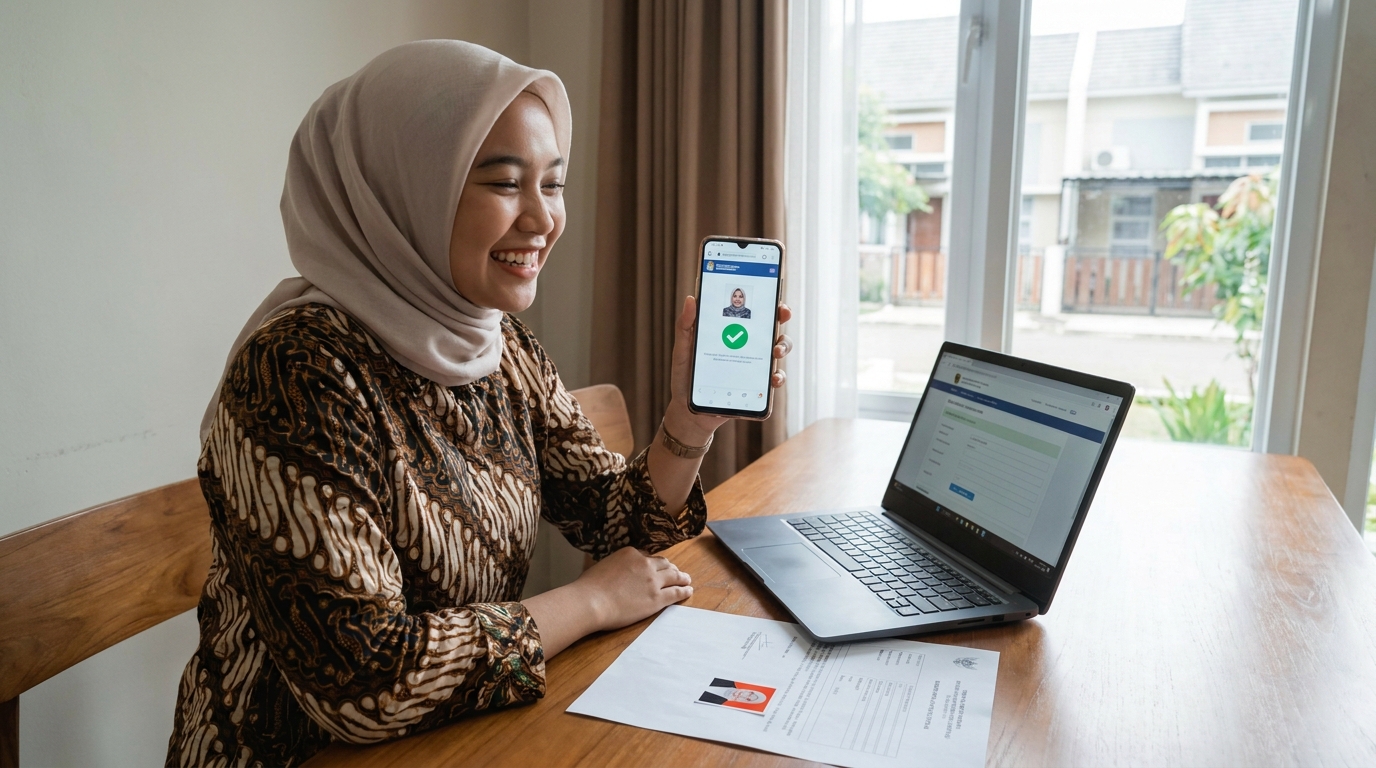 Supporting image showing the final accepted-looking result described in "Penyebab Foto Gagal Verifikasi".