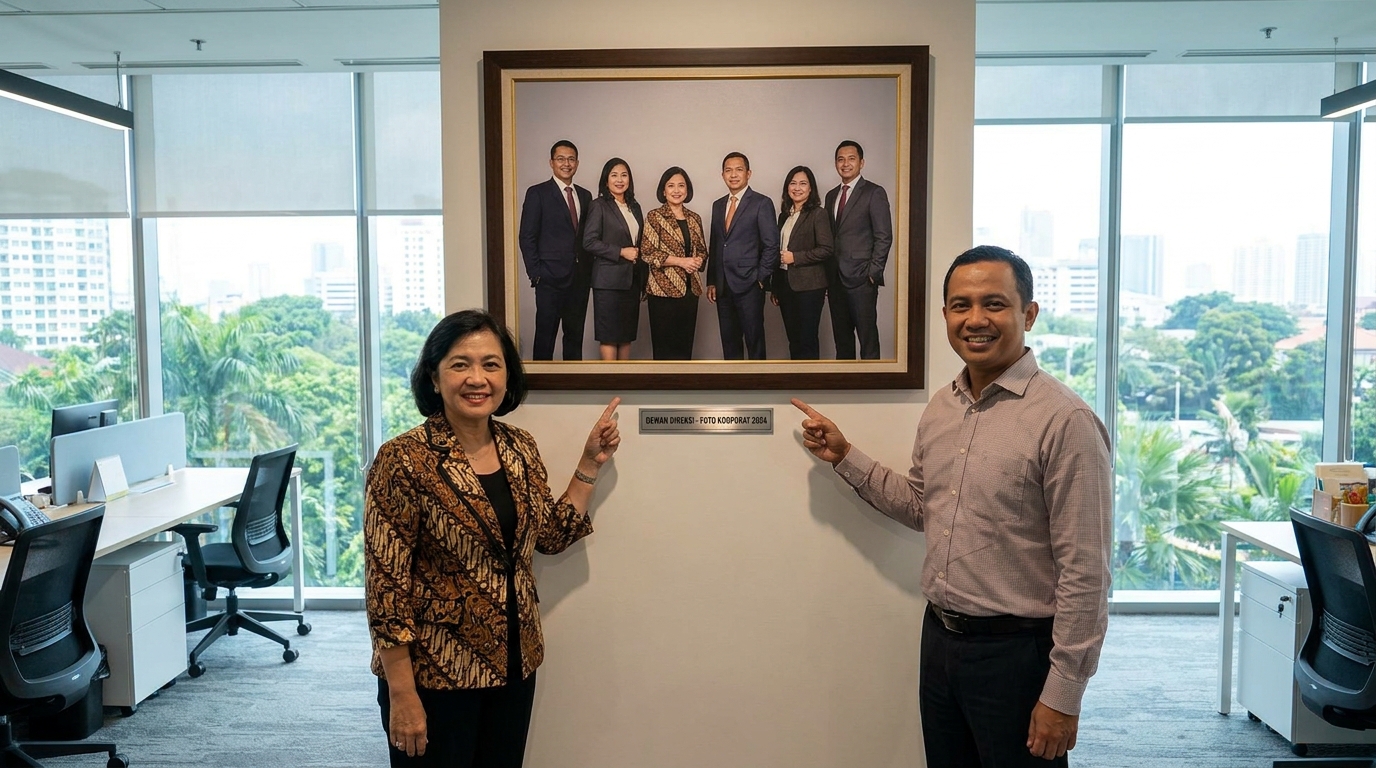 Supporting image showing the final accepted-looking result for foto korporat perusahaan.
