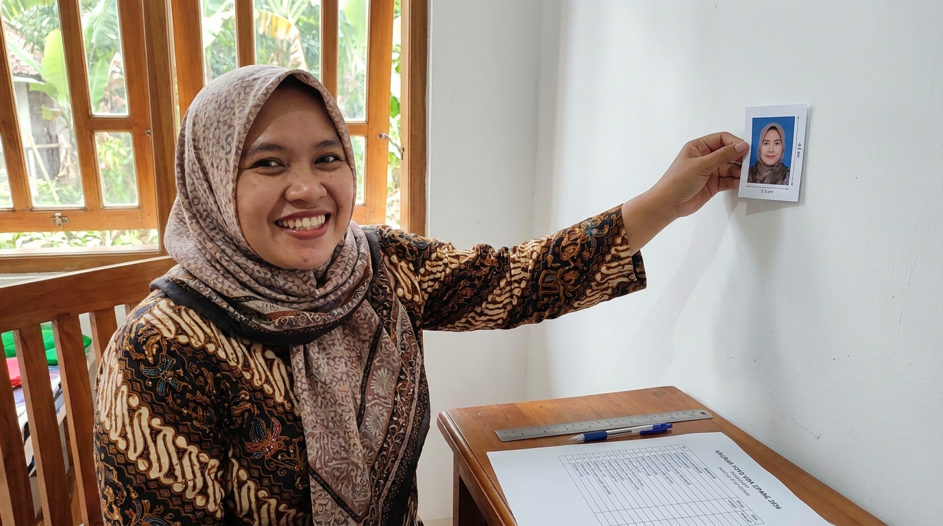 Supporting image showing the final accepted-looking result described in "Detail Spesifikasi Dimensi dan Komposisi".
