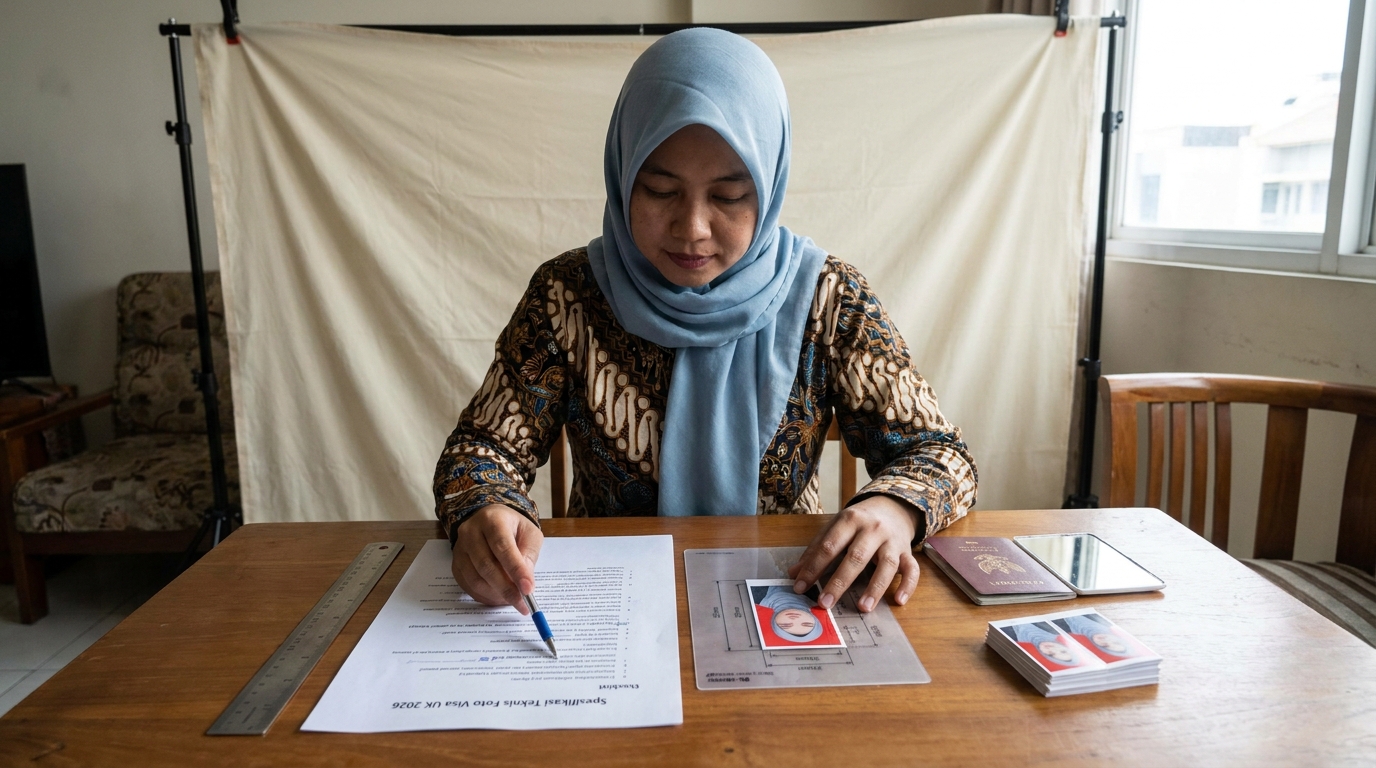 Supporting image that visualizes the requirements, checklist, or technical standards from "Spesifikasi Teknis Foto Visa UK 2026".