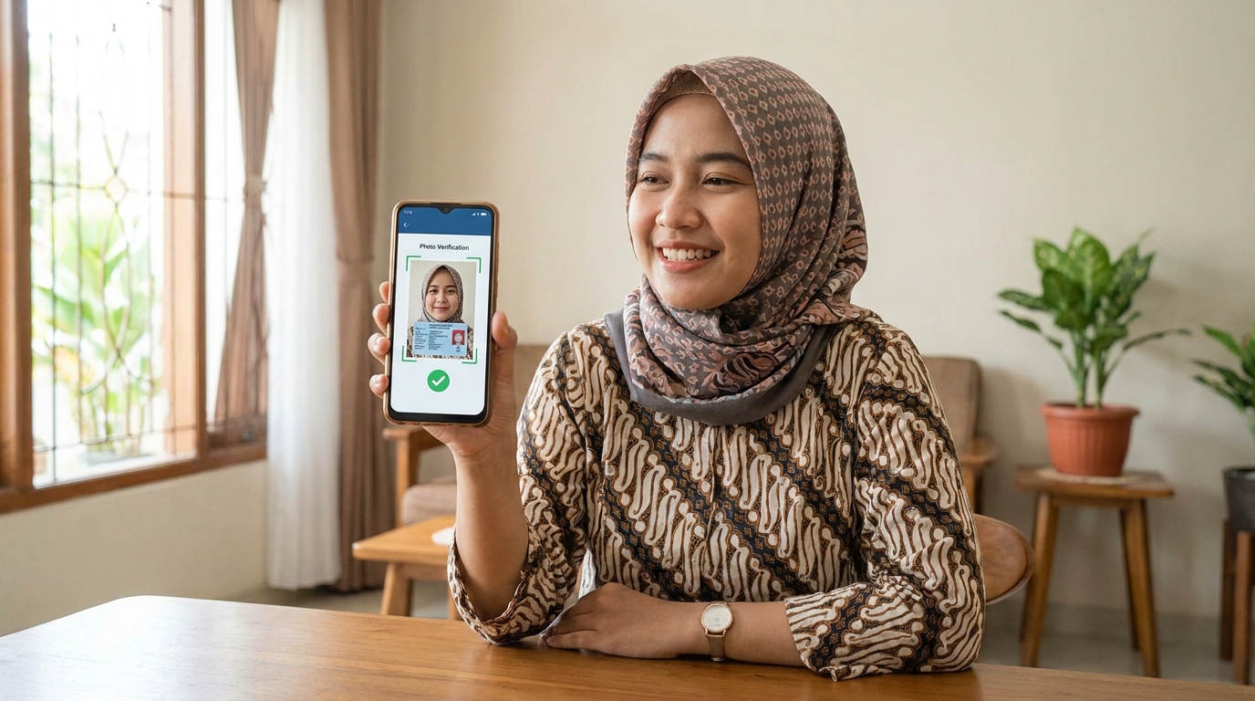 Supporting image showing the final accepted-looking result described in "Membangun Kredibilitas Visual untuk Layanan Finansial".