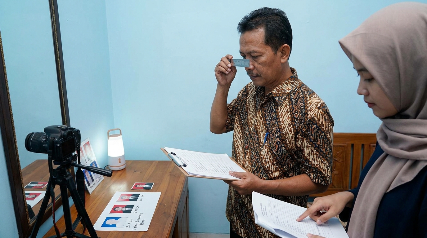 Supporting image that visualizes the requirements, checklist, or technical standards from "Spesifikasi Teknis dan Syarat Foto ID Card".