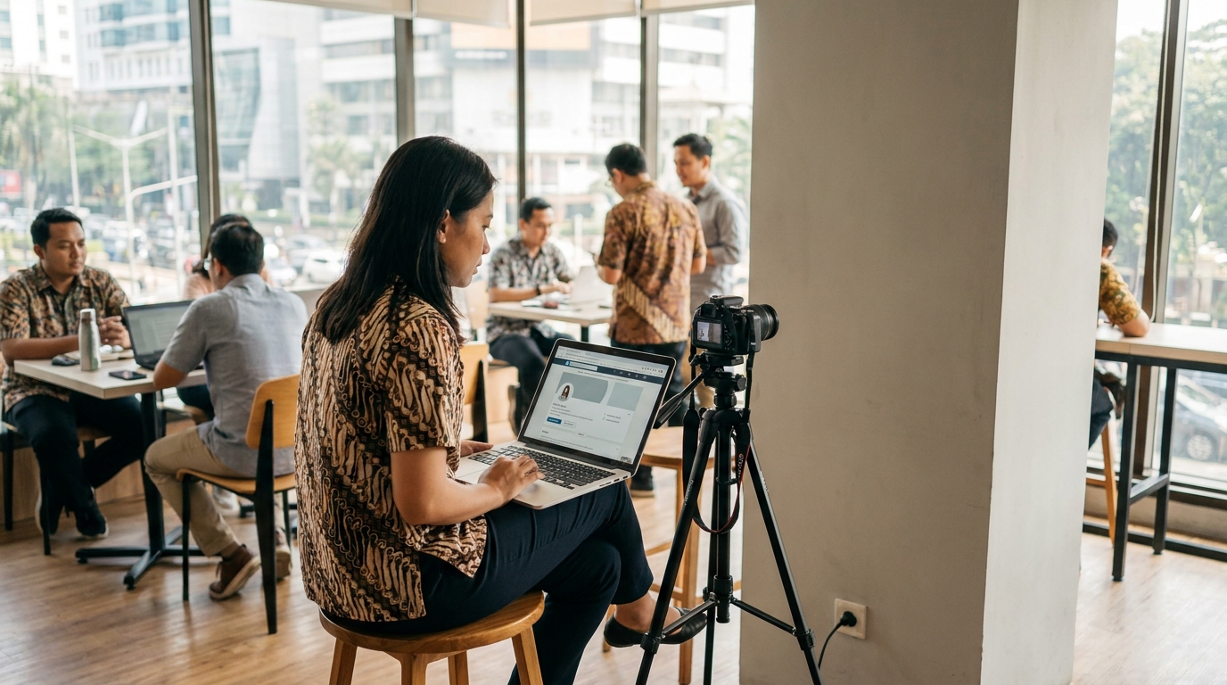 Background Foto LinkedIn: Membangun Kredibilitas Visual di Tahun 2026