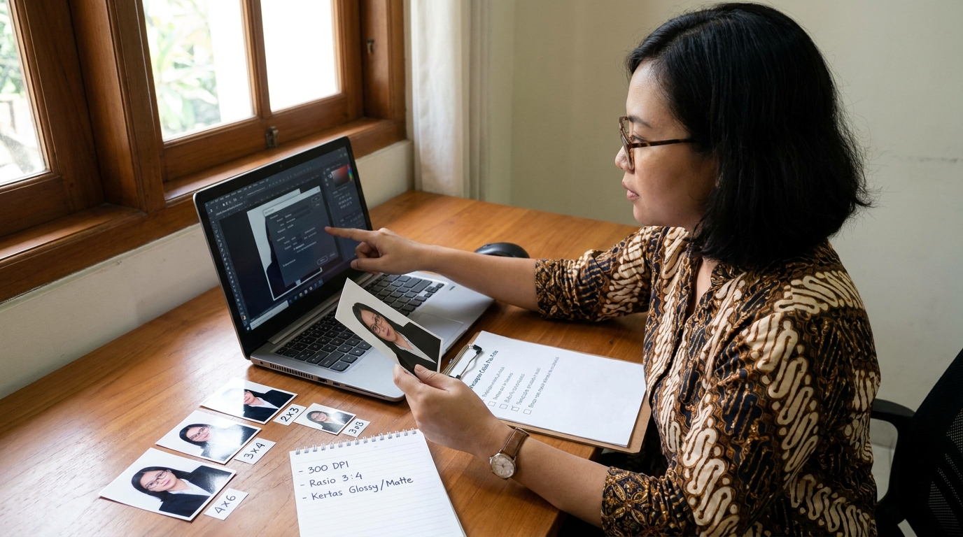 Supporting image that visualizes the requirements, checklist, or technical standards from "Spesifikasi Kertas dan Ukuran Standar".