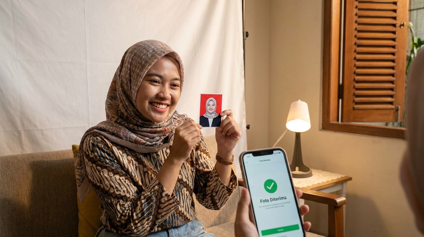 Supporting image showing the final accepted-looking result for pencahayaan foto di rumah.