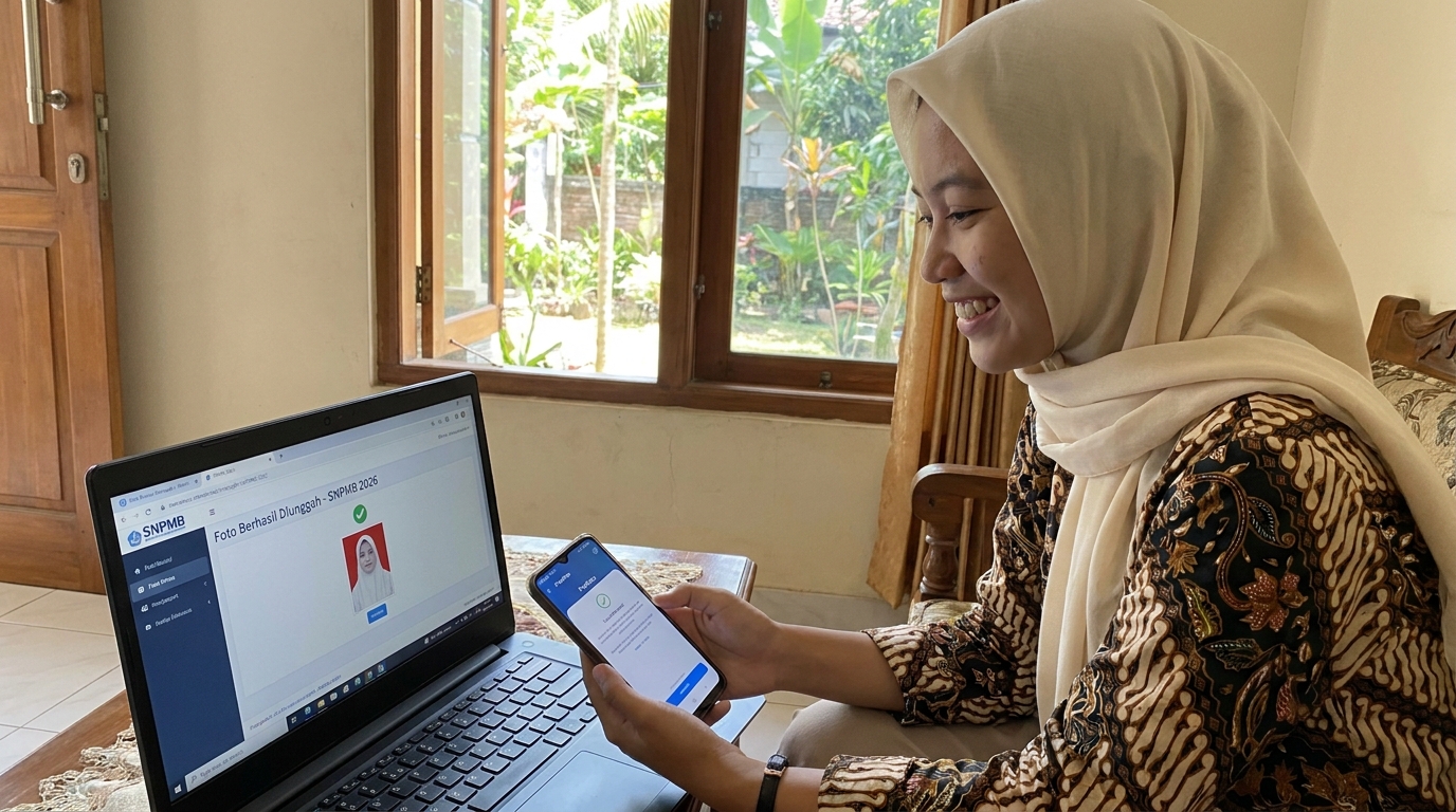 Supporting image showing the final accepted-looking result described in "Solusi Praktis untuk Foto Standar Nasional".