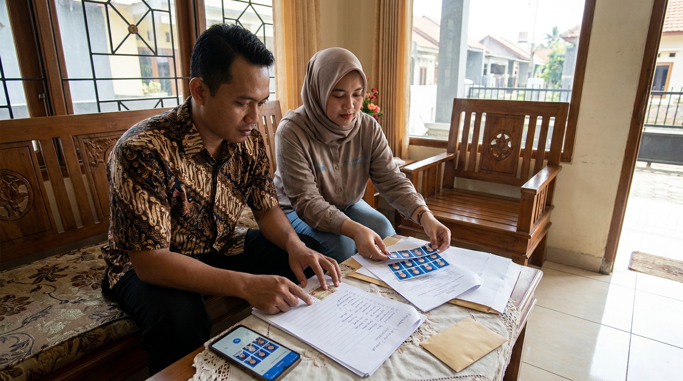 Supporting image that visualizes the requirements, checklist, or technical standards from "Anggaran Penunjang: Pas Foto dan Dokumen".