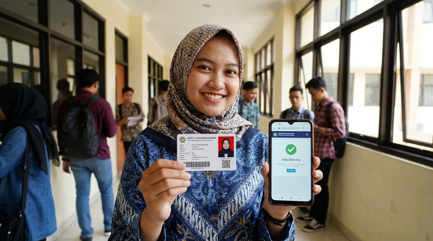 Supporting image showing the final accepted-looking result for pas foto kartu mahasiswa.