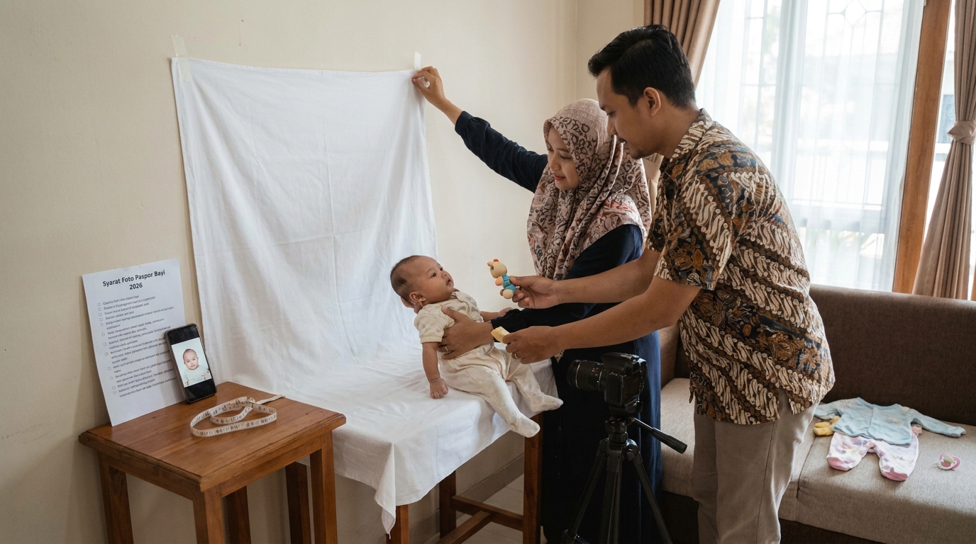 Supporting image that visualizes the requirements, checklist, or technical standards from "Syarat Teknis Foto Paspor Anak 2026".