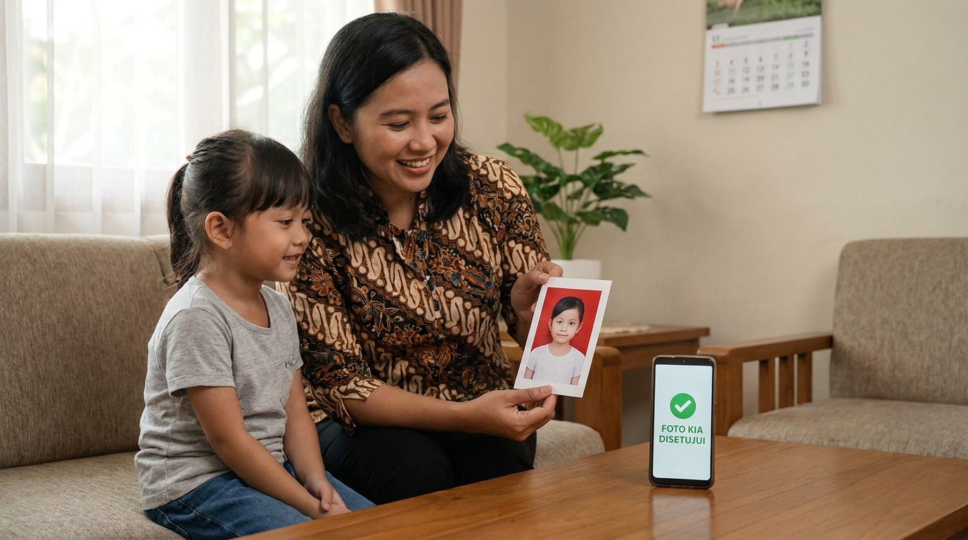 Supporting image showing the final accepted-looking result described in "Kemudahan Mempersiapkan Foto KIA dari Rumah".