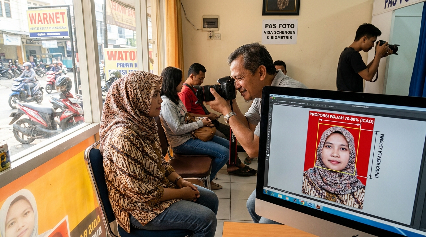 Panduan Lengkap Pas Foto Visa Schengen 2026: Syarat Biometrik & Tips Lolos