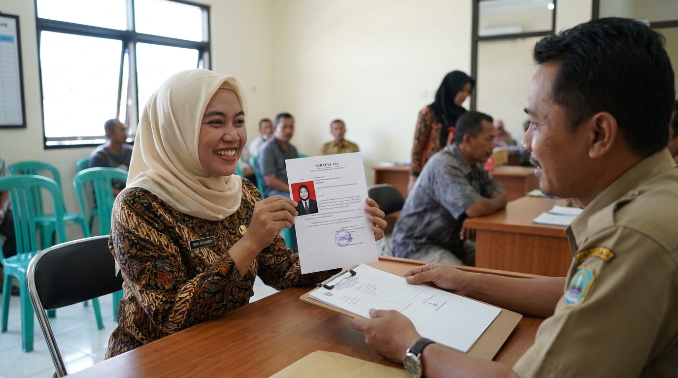 Supporting image showing the final accepted-looking result for pas foto surat kuasa.