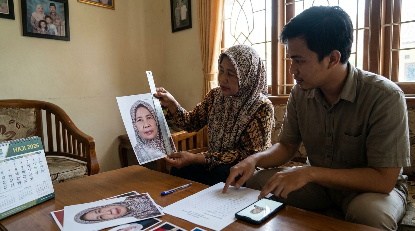 Supporting image that visualizes the requirements, checklist, or technical standards from "Syarat Teknis Foto Haji 2026".