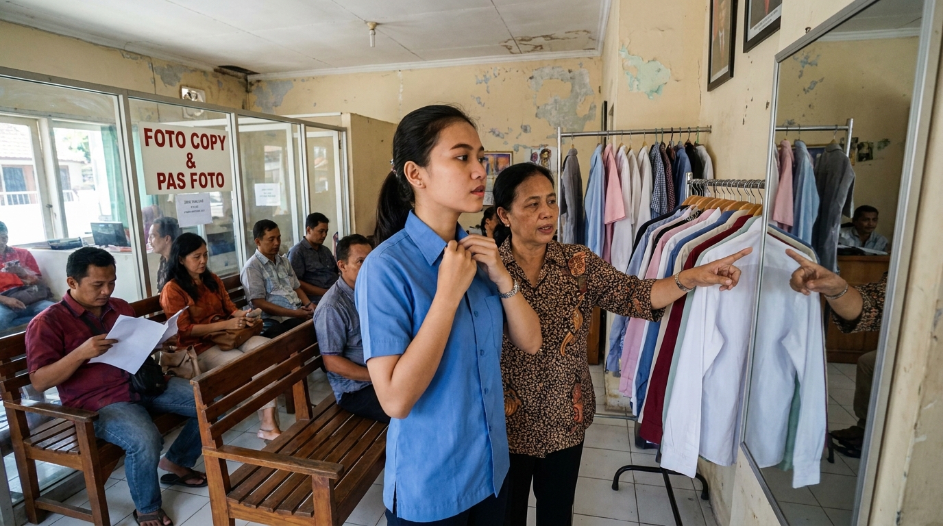 Hero image showing the broader real-world context for pakaian pas foto, inspired by the section "Jenis Kerah dan Potongan Baju".