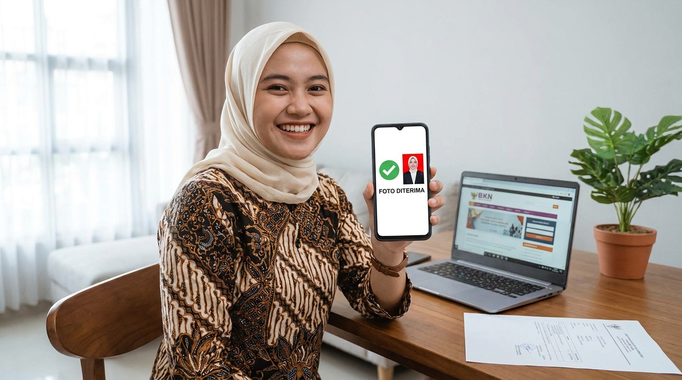 Supporting image showing the final accepted-looking result for syarat pas foto cpns 2026.