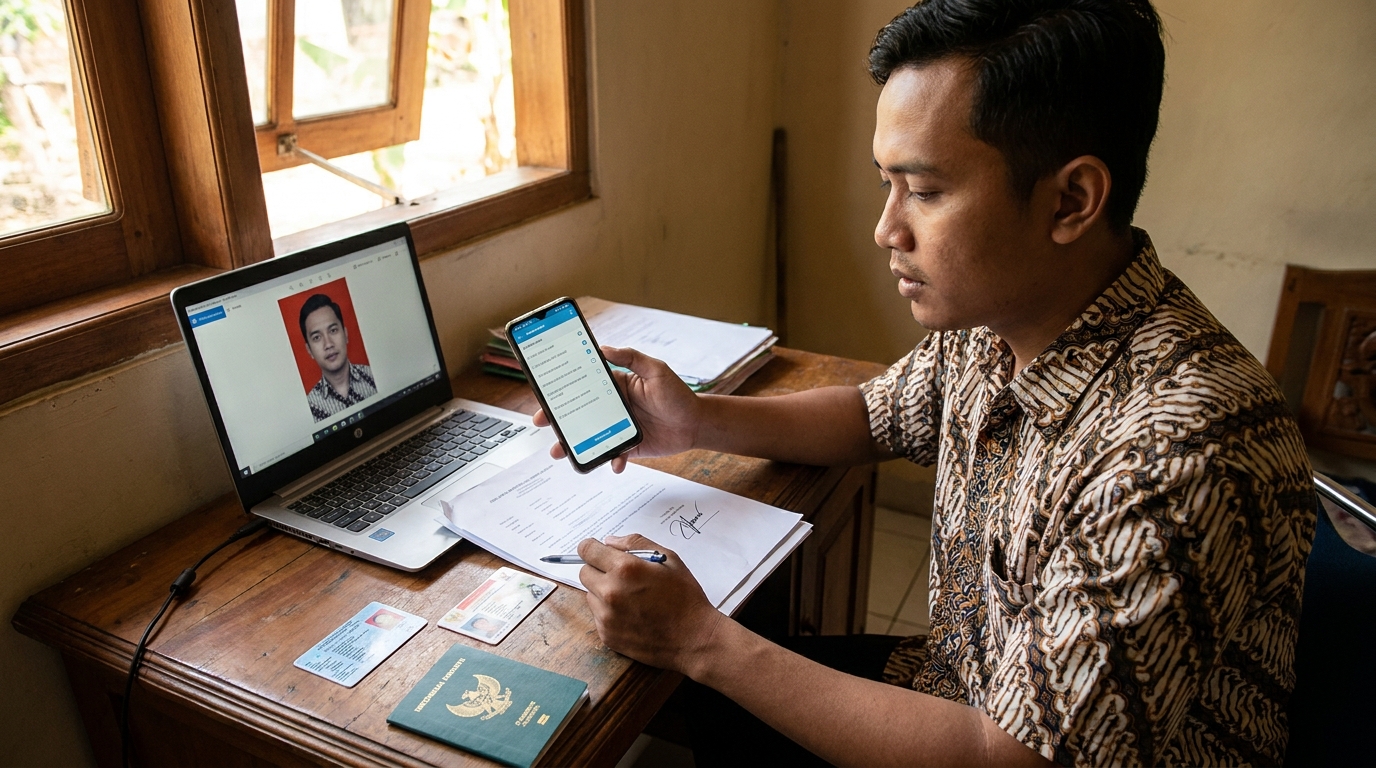 Supporting image that visualizes the requirements, checklist, or technical standards from "Checklist Persyaratan Dokumen Online".