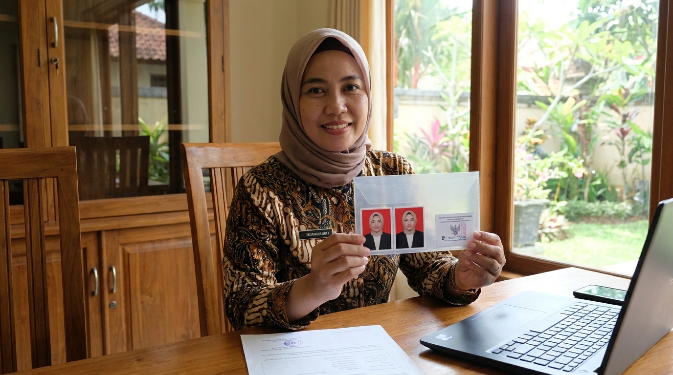 Supporting image showing the final accepted-looking result for persyaratan foto paspor.