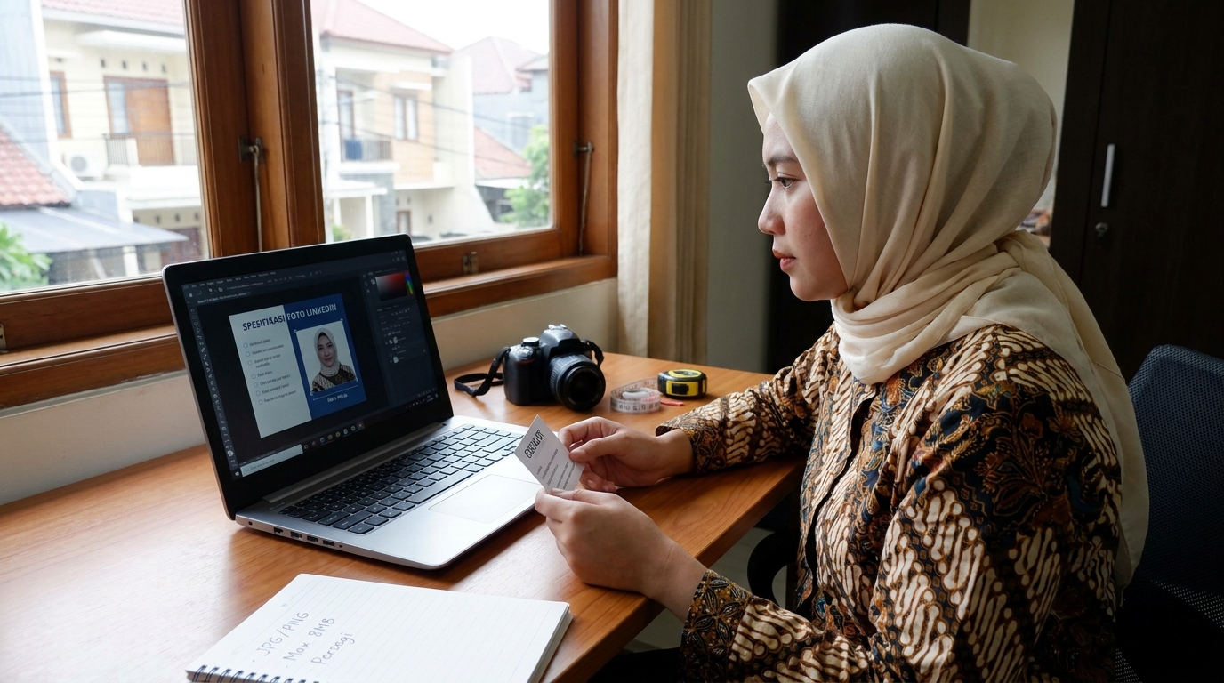 Supporting image that visualizes the requirements, checklist, or technical standards from "Spesifikasi Teknis Foto Profil".