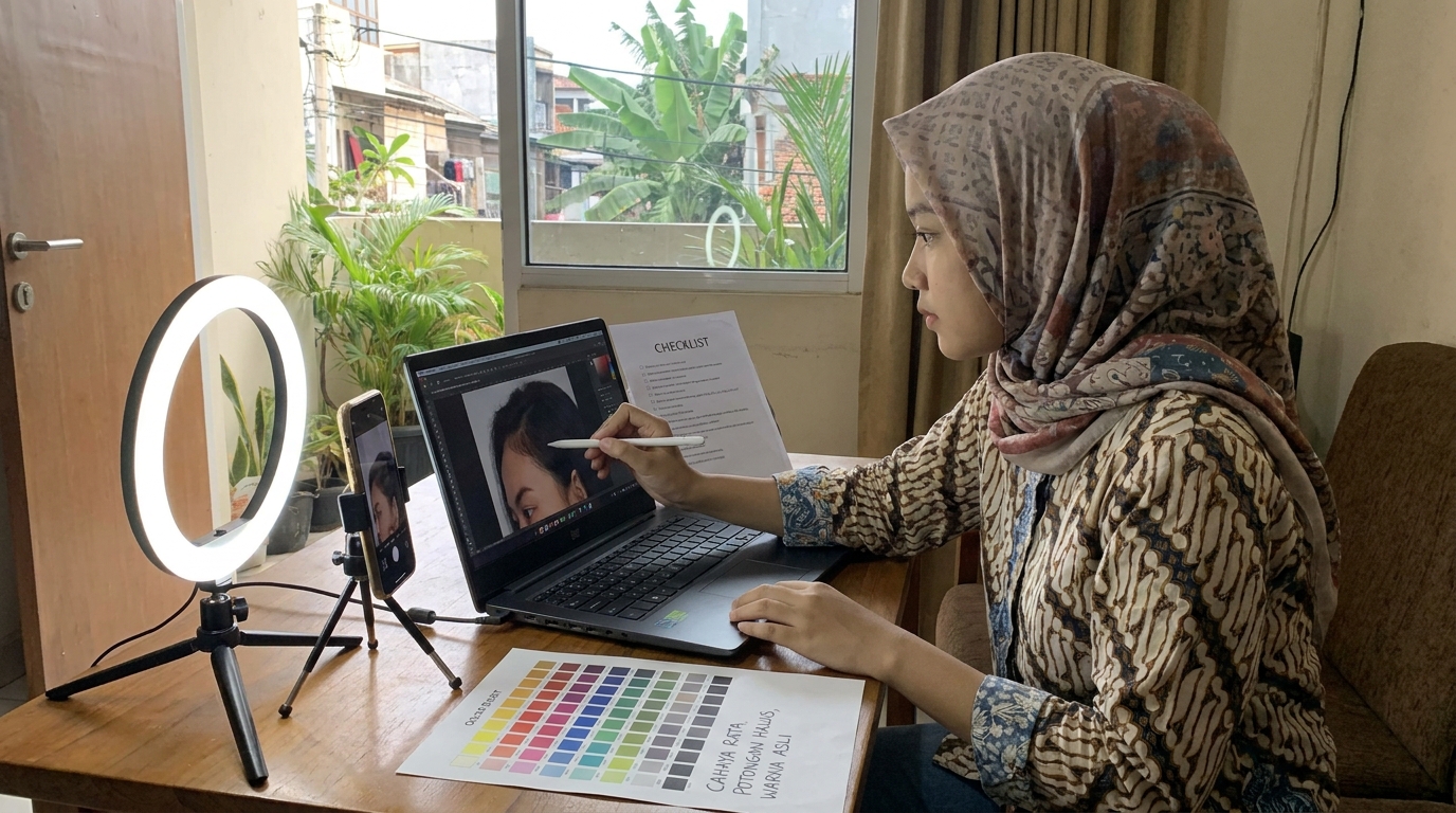 Supporting image that visualizes the requirements, checklist, or technical standards from "Tips Teknis Mengganti Background Secara Mandiri".