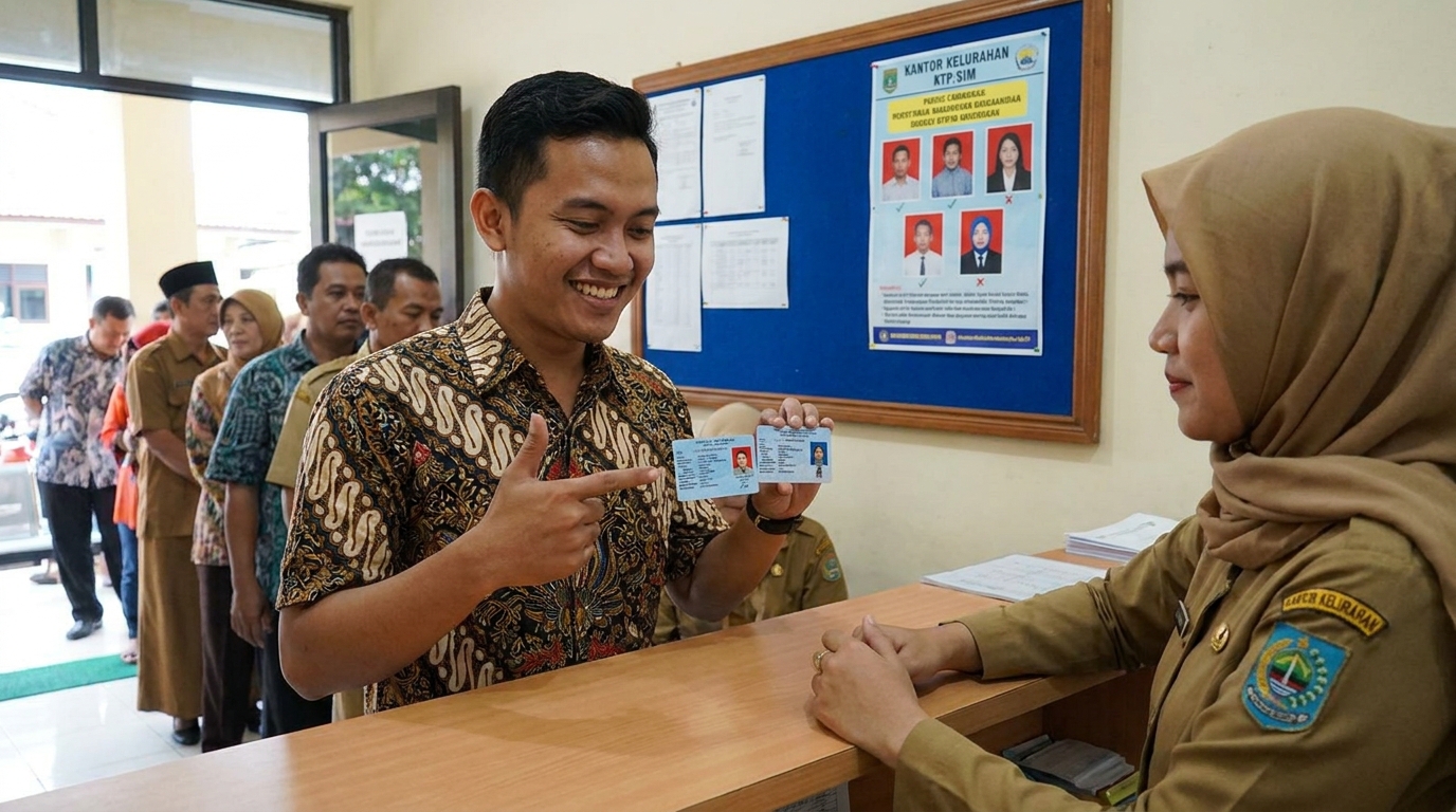 Supporting image showing the final accepted-looking result described in "Aturan Warna Merah dan Biru untuk KTP dan SIM".