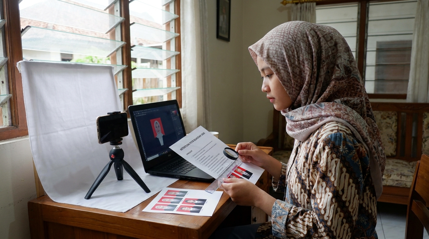 Supporting image that visualizes the requirements, checklist, or technical standards from "Ketentuan Teknis dan Komposisi Foto Beasiswa 2026".