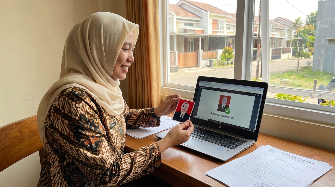 Supporting image showing the final accepted-looking result described in "Solusi Cepat Foto Formal Berkualitas".