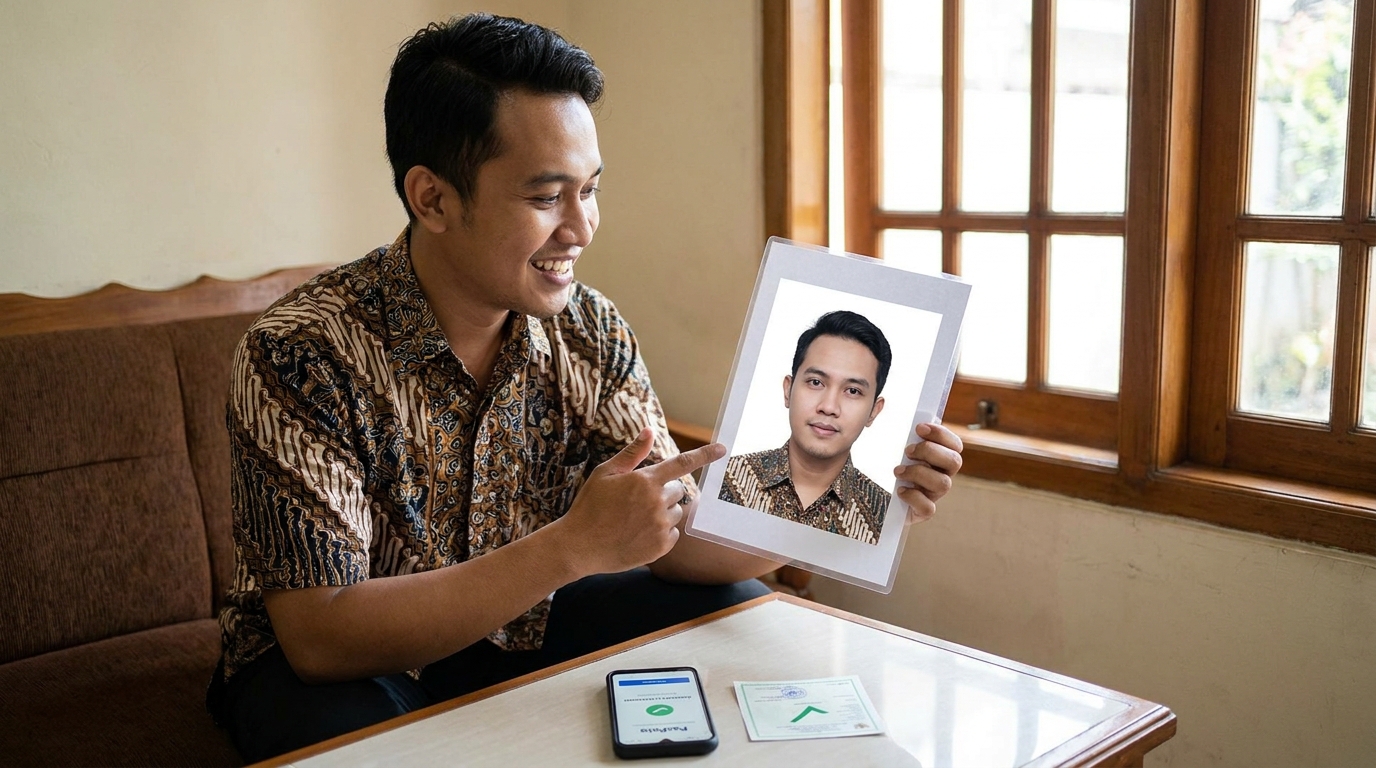 Supporting image showing the final accepted-looking result described in "Menghindari Risiko Penolakan Dokumen di Kantor Imigrasi".