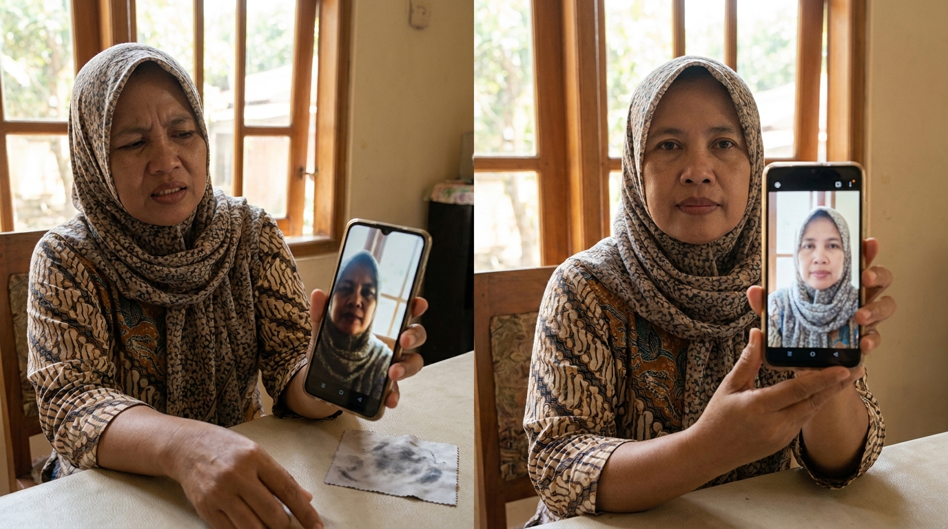 Supporting image showing a clear evaluation or comparison inspired by "Menghindari Kesalahan Umum dalam Verifikasi Wajah".