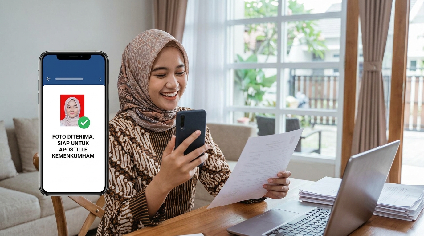 Supporting image showing the final accepted-looking result described in "Solusi Efisien untuk Persiapan Dokumen Luar Negeri".