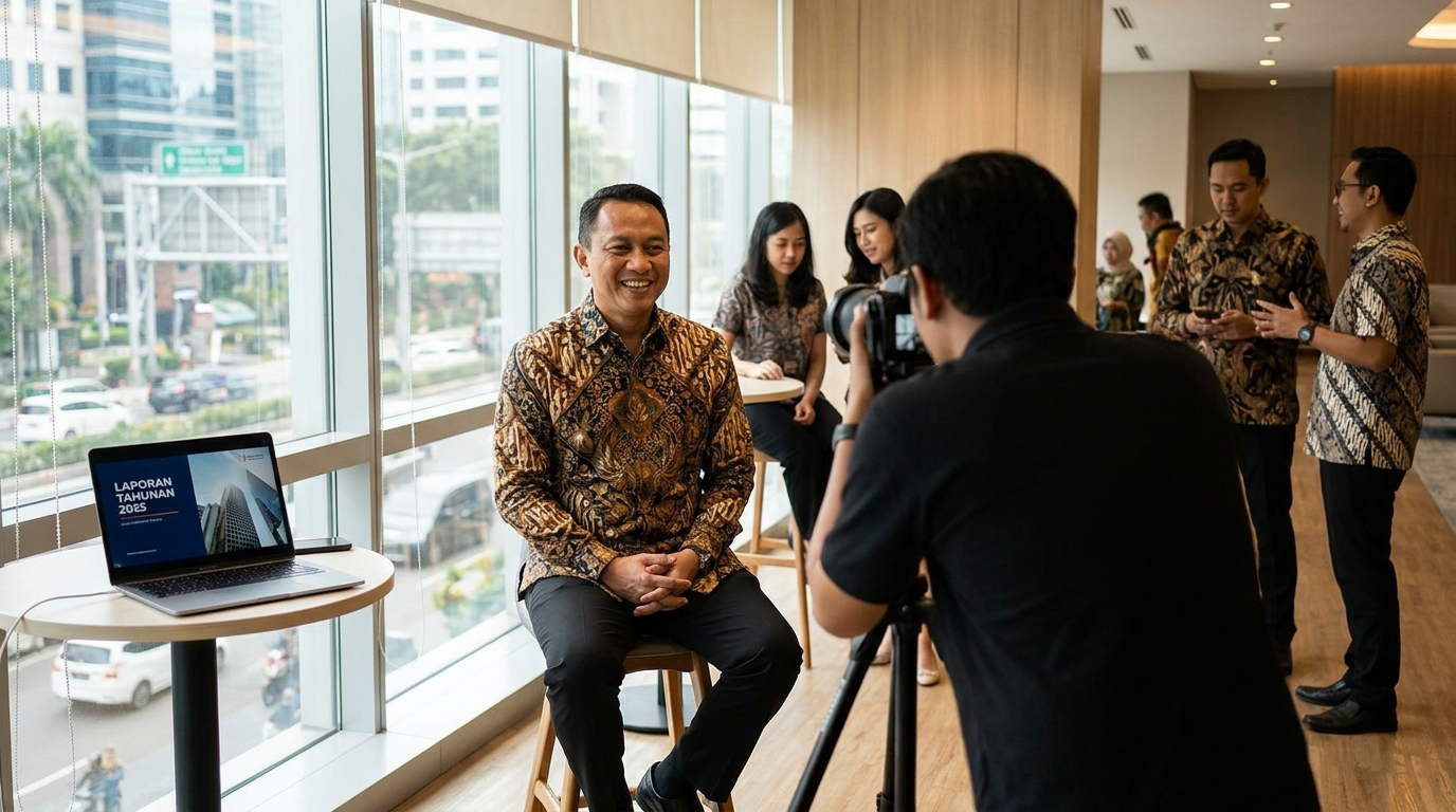 Hero image showing the broader real-world context for headshot direksi, inspired by the section "Psikologi Visual: Mengapa Detail Kecil Berpengaruh".