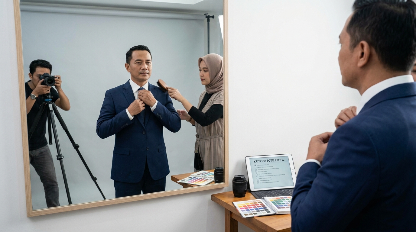 Supporting image that visualizes the requirements, checklist, or technical standards from "Kriteria Foto Profil C-Level yang Meyakinkan".