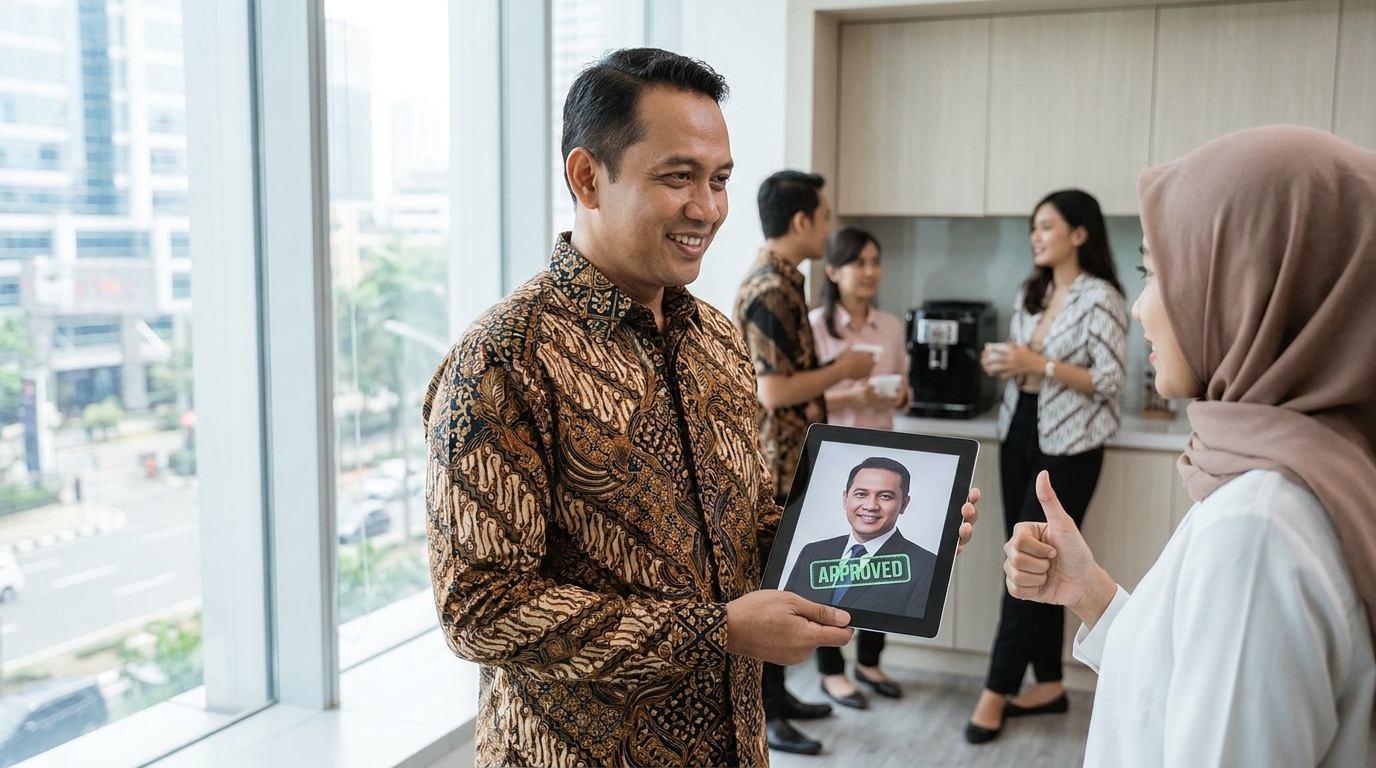 Supporting image showing the final accepted-looking result described in "Efisiensi dalam Membangun Personal Brand".