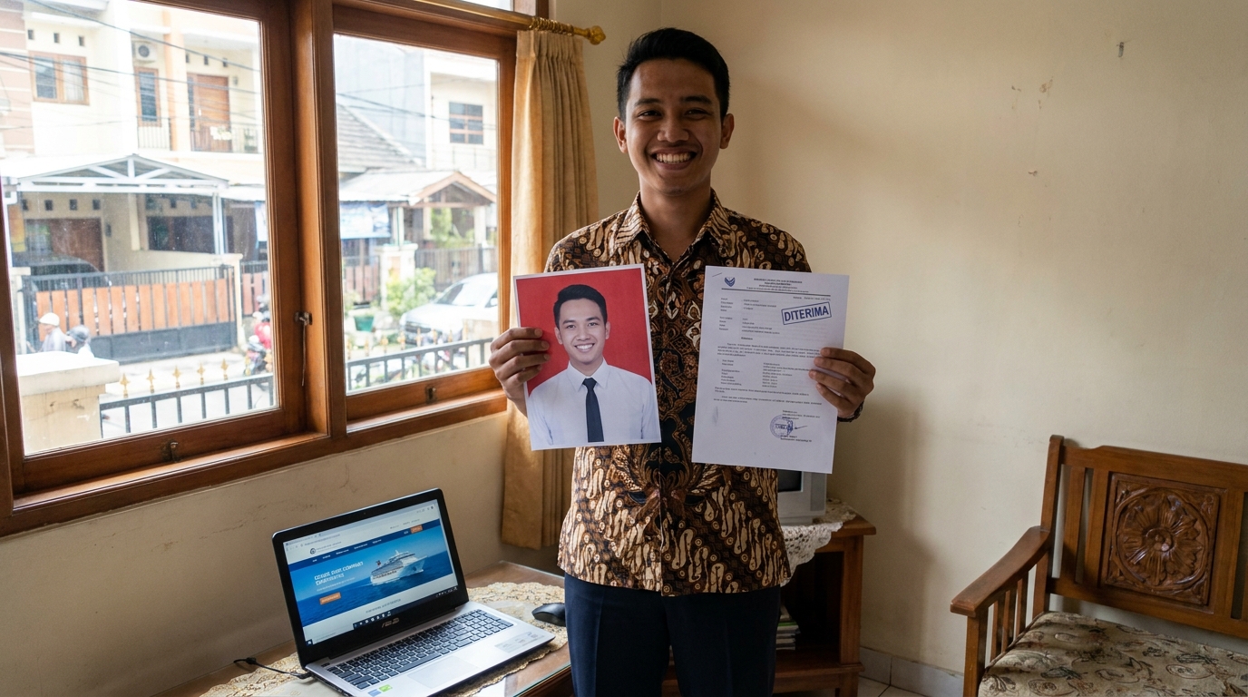 Supporting image showing the final accepted-looking result for foto lamaran kapal pesiar.