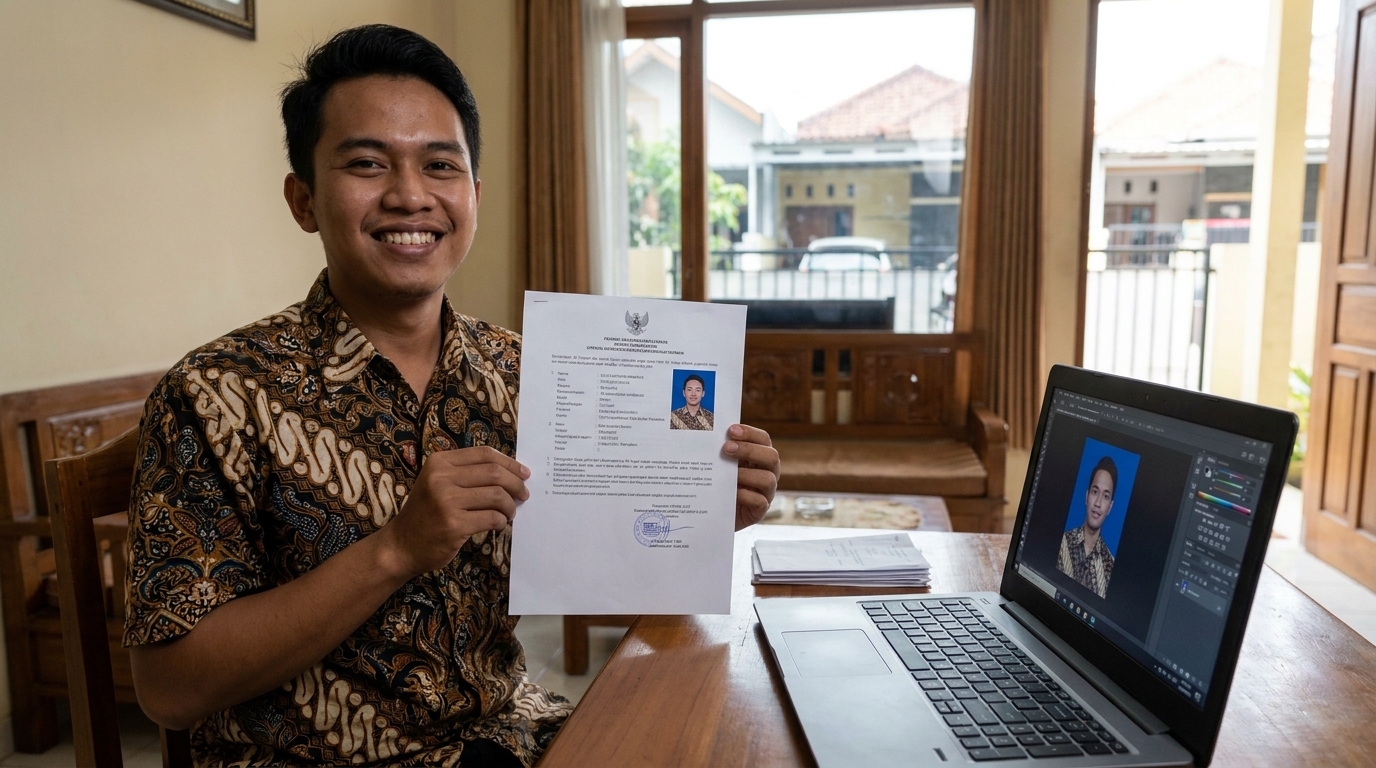 Supporting image showing the final accepted-looking result for hapus background foto.