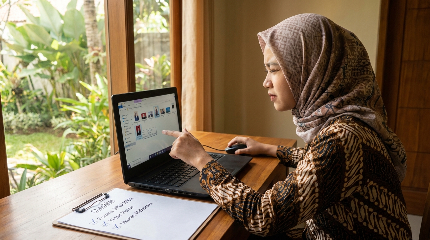 Supporting image that visualizes the requirements, checklist, or technical standards from "Spesifikasi Teknis File dan Resolusi".