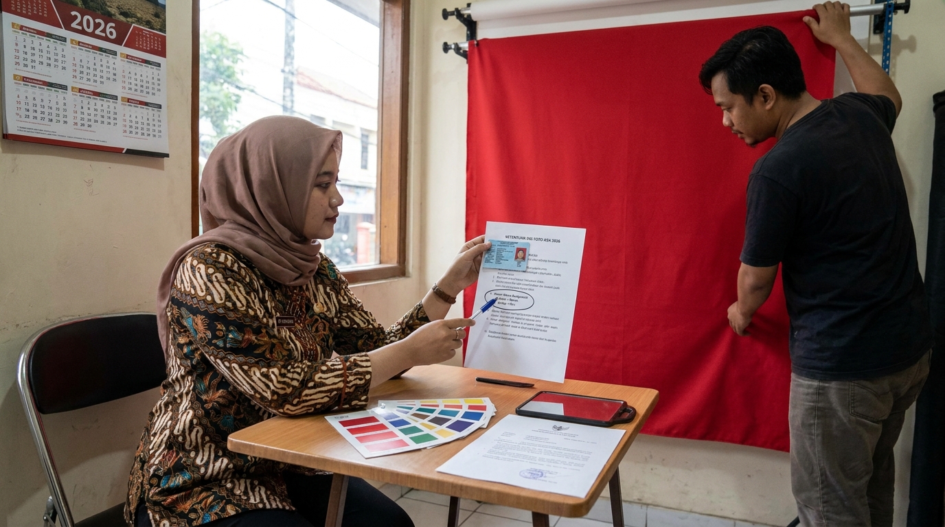Supporting image that visualizes the requirements, checklist, or technical standards from "Aturan Warna Background Foto ASN 2026".