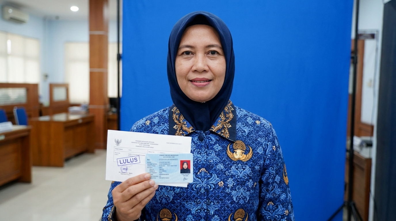 Supporting image showing the final accepted-looking result described in "Ketentuan Pakaian dan Atribut Resmi".