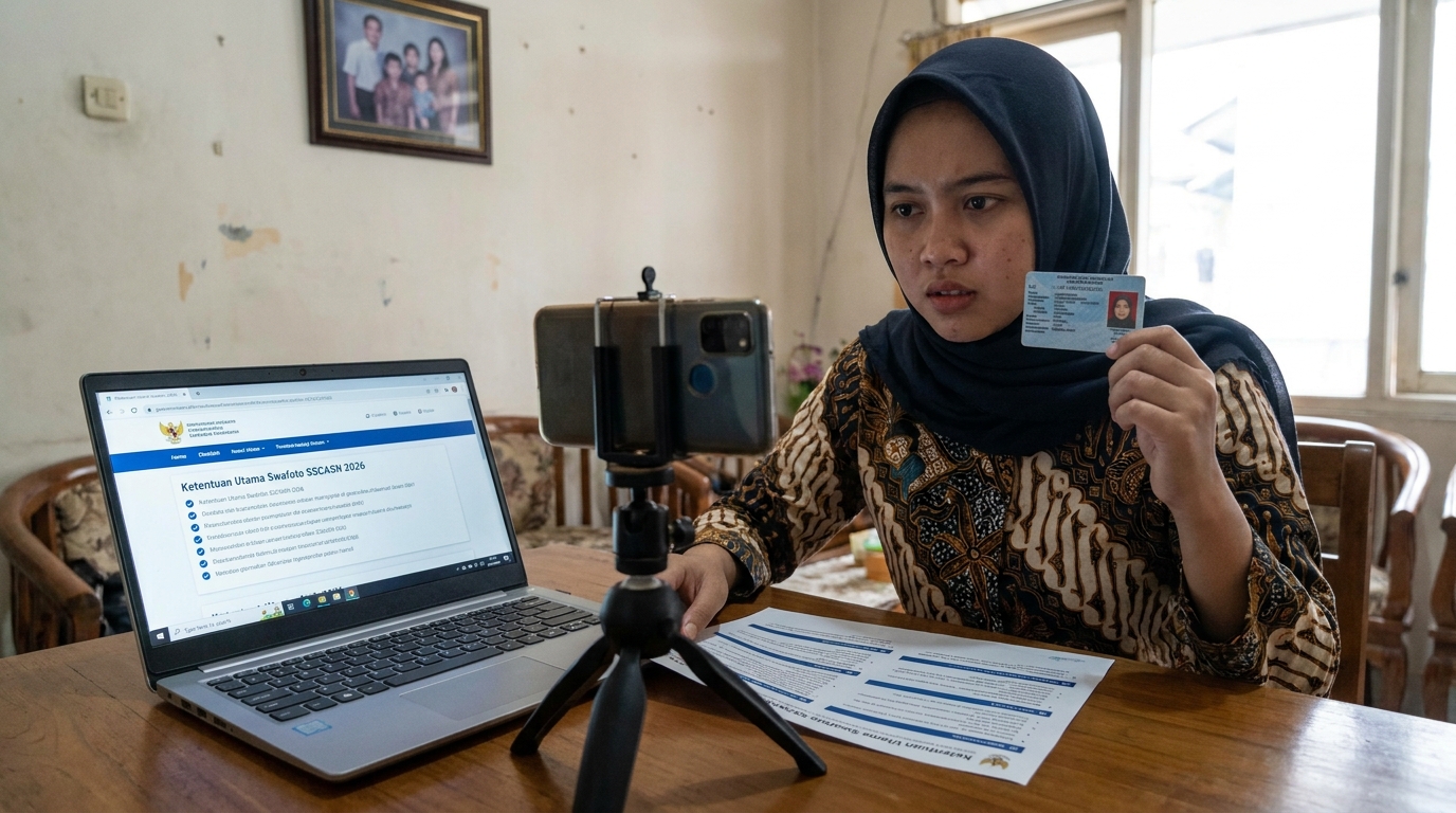 Supporting image that visualizes the requirements, checklist, or technical standards from "Ketentuan Utama Swafoto SSCASN 2026".
