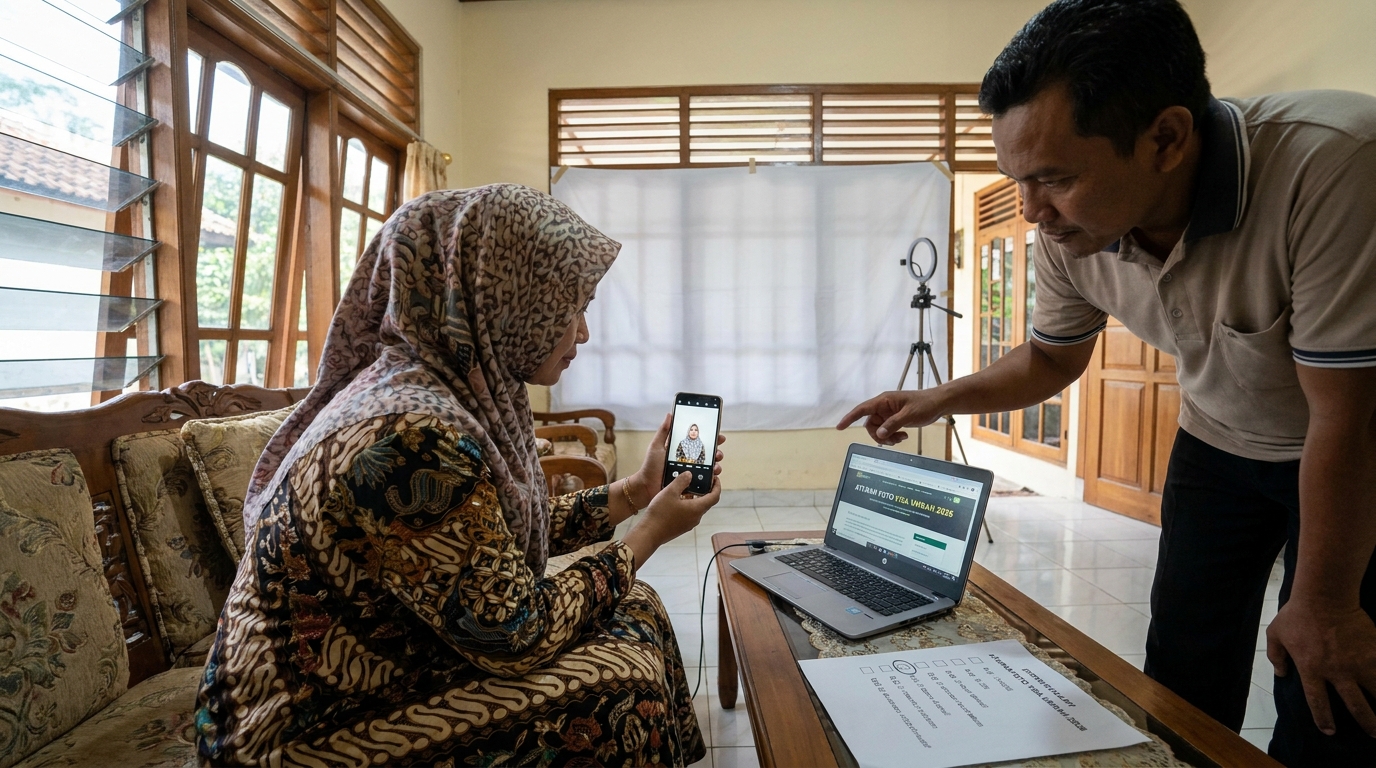 Panduan Lengkap Foto Visa Umrah Wanita 2026: Ketentuan Hijab & Biometrik
