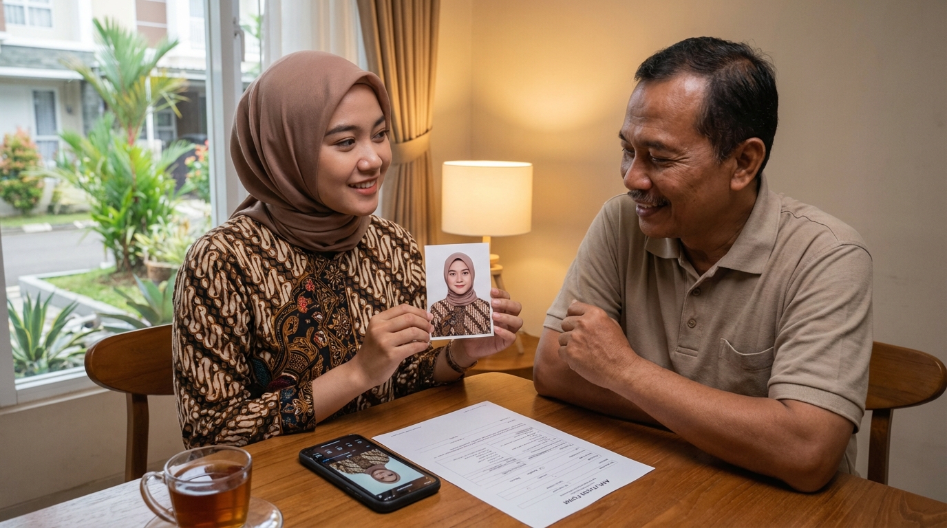 Supporting image showing the final accepted-looking result described in "Mendapatkan Hasil Profesional dengan Teknologi AI".