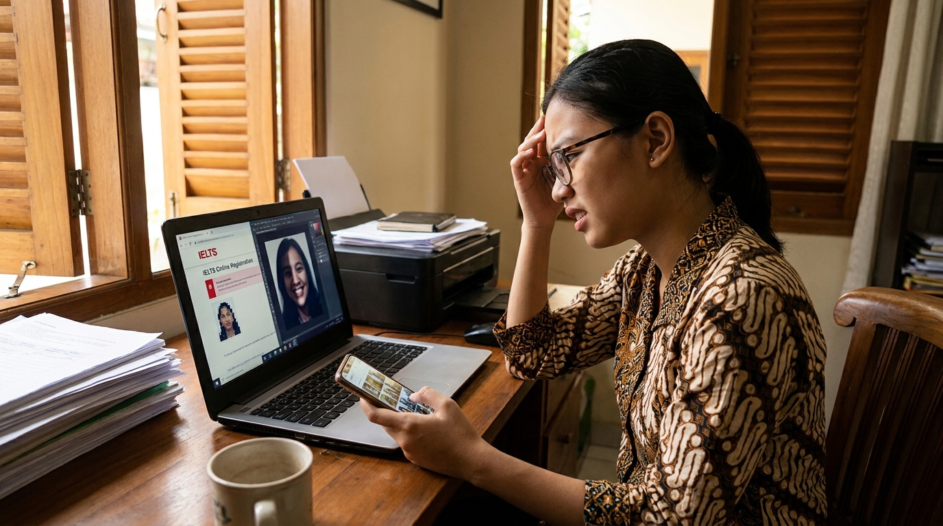 Panduan Foto Registrasi IELTS dan TOEFL iBT 2026: Syarat & Tips Anti-Gagal