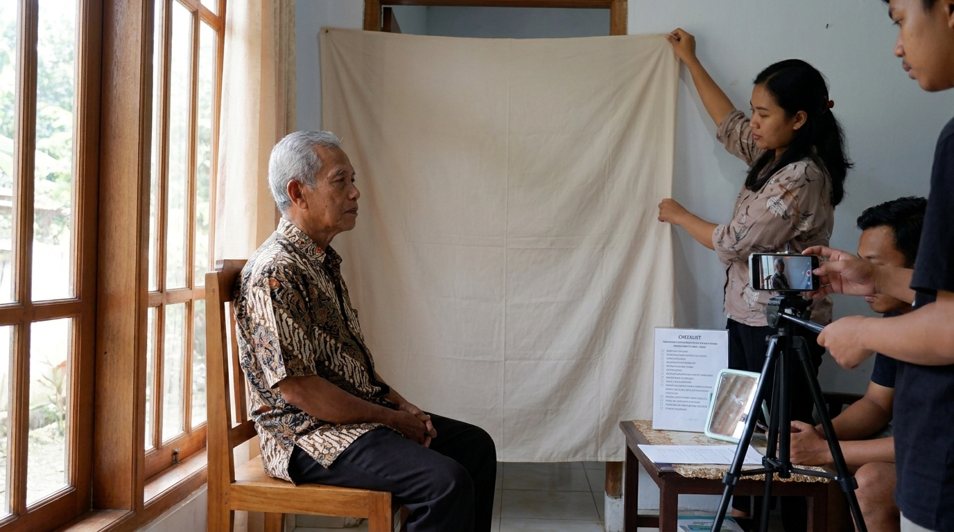 Supporting image that visualizes the requirements, checklist, or technical standards from \Persiapan Ruangan dan Pencahayaan\.