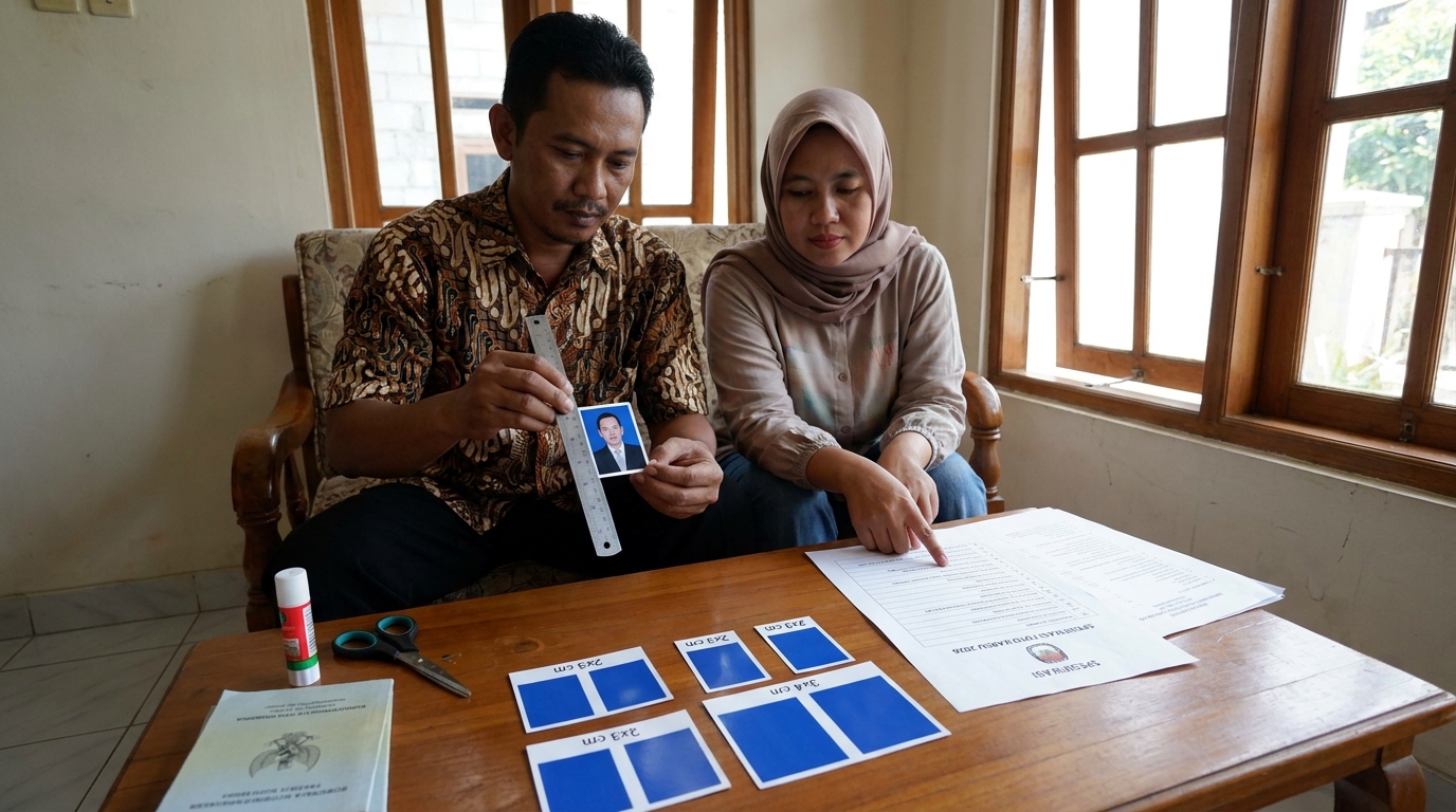 Supporting image that visualizes the requirements, checklist, or technical standards from \Spesifikasi Ukuran dan Warna Background\.