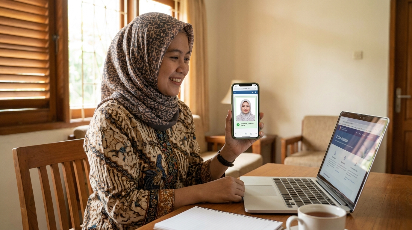 Supporting image showing the final accepted-looking result described in "Langkah Praktis Menyiapkan Foto Berkualitas".